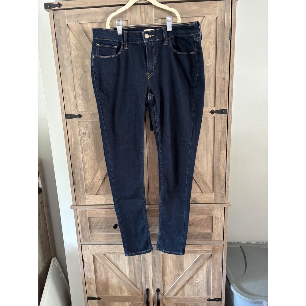 Levis 535 Super Skinny Jeans Womens 33 Dark Indigo Blue Denim Stretch Low Rise